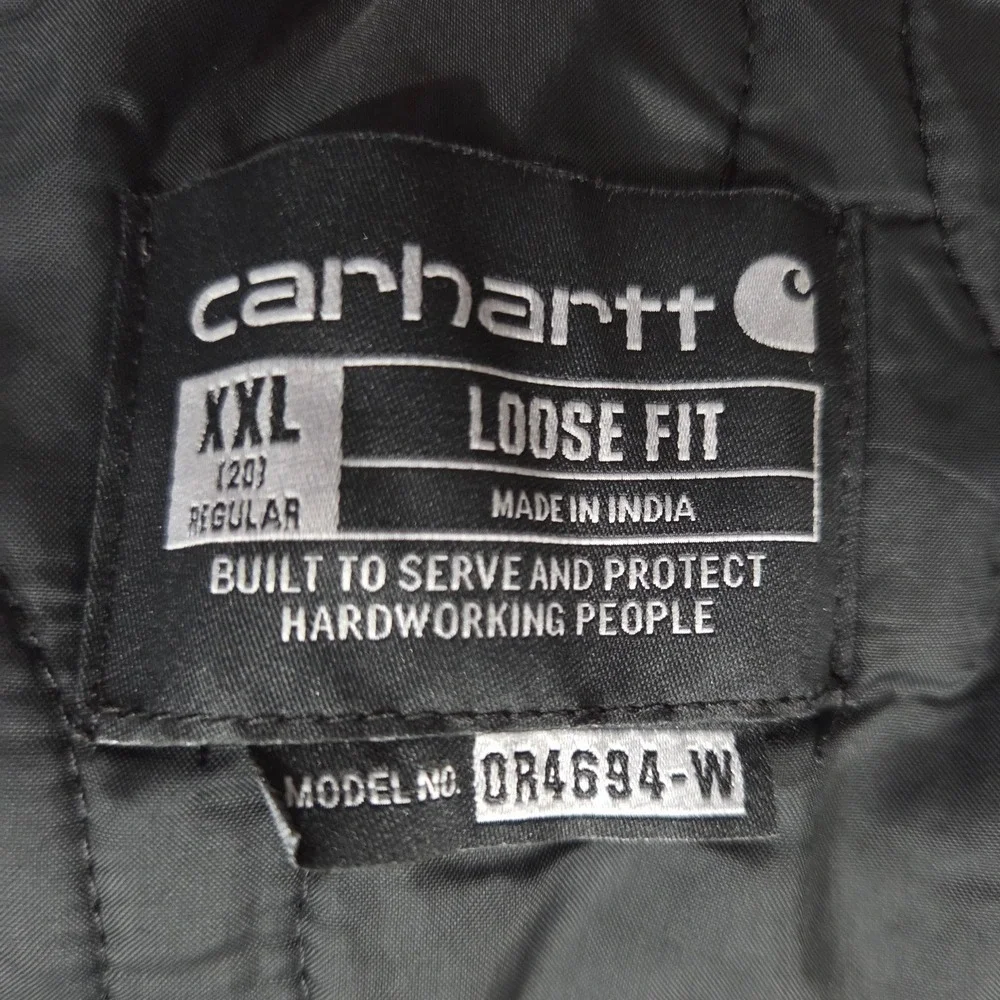 Carhartt Insulated Bib Overalls Women XXL Brown Washed Duck Loose Fit 104694 NEW
